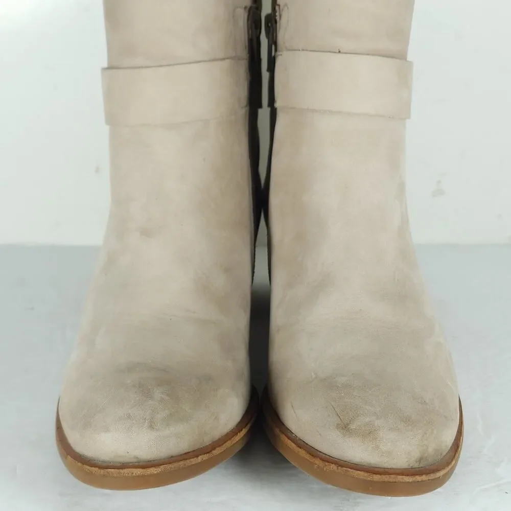 PAUL GREEN Women's Sherida US7,5 AU5 Taupe Nubuck Suede Heel Ankle Booties